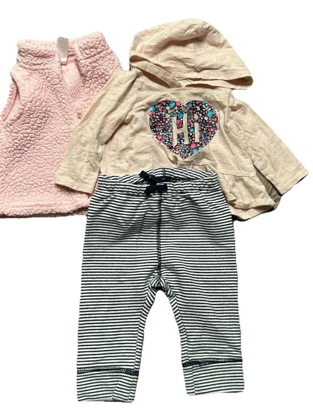 Baby Girl Clothing Long Sleeves Sherpa Vest Sweatpants Size 6-9 Months